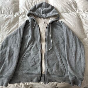 Classic Gray Men's Zip-Up Hoodie - thermal lined
